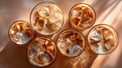 Enjoying refreshing iced coffee drinks on a sunny afternoon in a cozy setting full of warmth and flavor