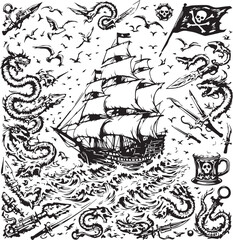 “The Ship That Didn’t Just Sail, It Survived the Serpents”

“Skulls in the Storm, Daggers in the Deep”

“A Sea of Shadows, A Flag of Fire”