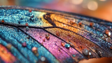 Iridescent Butterfly Wing Macro: Abstract Close-Up of Colorful Natural Art | Stock Photo