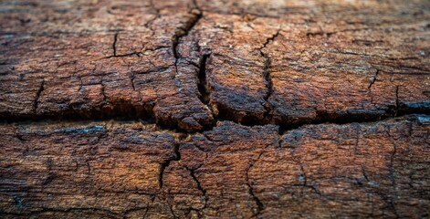 Close-up of aged, cracked wood