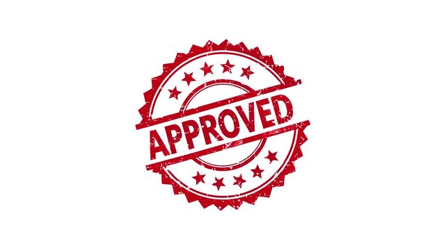 Red Approved Stamp with Grunge Texture Animation