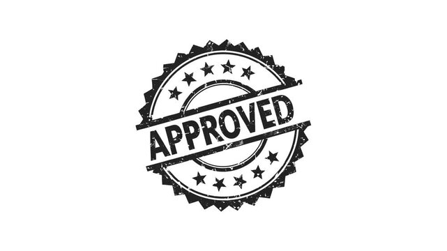 Approved grunge stamp Animation with textured effect