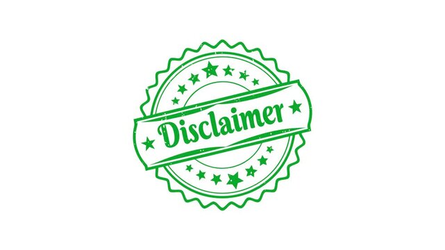 Green disclaimer stamp with grunge texture Animation video