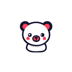 Minimalistic 2D flat icon featuring a whole teddy bear, clean vector design, simple illustration style, isolated on a white background, modern element in vector and EPS format. icon clipart