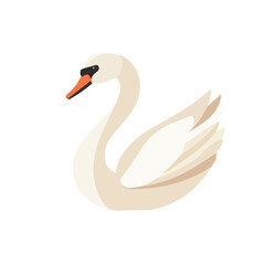 modern element in vector and EPS format. icon clipart, Minimalistic 2D flat icon featuring a swan, clean vector design, simple illustration style, isolated on a white background, 