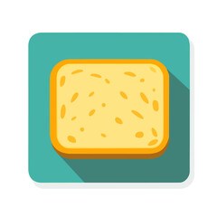 modern element in vector and EPS format. icon clipart, Minimalistic 2D flat icon featuring a toast bread slice, clean vector design, simple illustration style, isolated on a white background, 