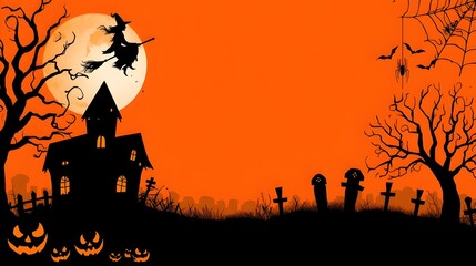 Happy Halloween social media post, happy Halloween printable banner or Halloween email signature with Halloween lettering, text, type, logo, 
vector, background, orange for party invitation