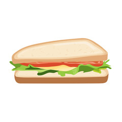 Icon clipart, Minimalistic 2D flat icon featuring an sandwich isolated on a white background, an element in vector and EPS format. clean vector design, simple illustration style