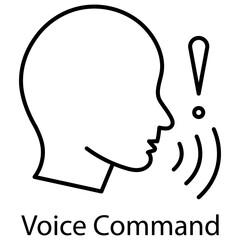Voice Command Outline Style. Vector Illustration For Graphic Design