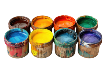 Vibrant Palette Assorted Artist Paint Jars Colors Pigments Creative Expressions Art Supplies