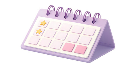 Pastel Calendar with Starred and Marked Days Beautiful Organization Tool for Scheduling and Reminders Planner Style with Empty Sheets