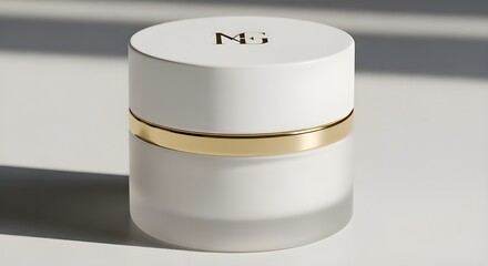Minimalist Gold-Accented Eye Cream Jar
