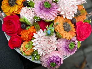 marshmallow flowers in a basket