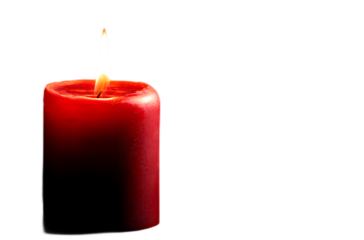 Red Candle with Flame on White Background PNG
