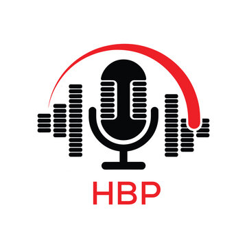 HBP Modern Company logo. HBP Microphone logo design for entrepreneur and business. HBP Music Audio Branding best icon.
