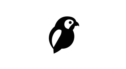 Fototapeta premium Elegant black and white vector silhouette design of a stylized penguin logo