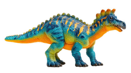 Obraz premium Rubber dinosaur toy for kids with detailed texture, vibrant colors, transparent background