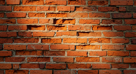 Naklejka premium Close-up of a weathered red brick wall
