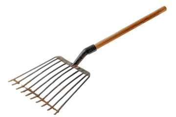 Vintage Farming Tool Photo Pitchfork with Wooden Handle Agricultural Equipment Rustic Tool Rake