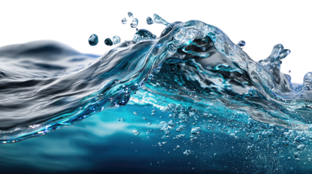 Water's Dance: An abstract yet captivating image captures the essence of water in motion, as the waves crash and the ripples create a mesmerizing dance of fluidity.