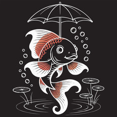 Obraz premium vector illustration of an aquarium fish