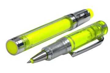 Bright Neon Yellow Highlighter Pen Stationery Office Supply Study Essential Write Notes School Tools
