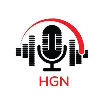 HGN Modern Company logo. HGN Microphone logo design for entrepreneur and business. HGN Music Audio Branding best icon.
