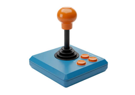 Retro Gaming Joystick Pixel Art Design Element isolated on transparent background