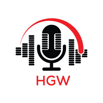 HGW Modern Company logo. HGW Microphone logo design for entrepreneur and business. HGW Music Audio Branding best icon.
