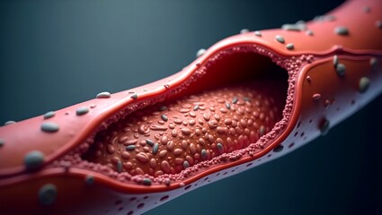 Obraz premium a detailed illustration of a blood vessel with a visible blockage