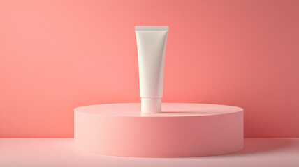 a white tube on pastel background