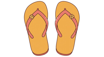 Fototapeta premium Summer footwear sandals beach shoes flip flops vacation footwear casual footwear summer fashion footwear on transparent background