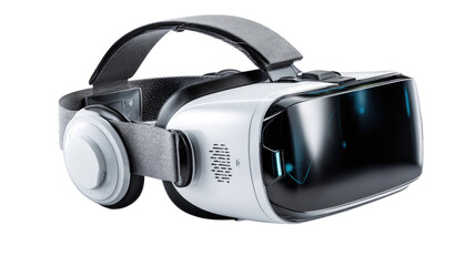 Immersive Reality: High-angle shot of a sleek virtual reality headset, inviting the viewer into a world of endless possibilities, offering a glimpse into the future of technology.
