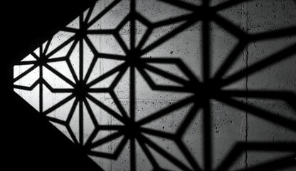 Abstract Geometric Shadow Pattern on Concrete Wall