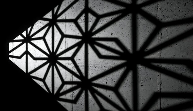 Abstract Geometric Shadow Pattern on Concrete Wall