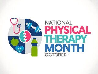 Celebrating national physical therapy month in october with health and wellness imagery