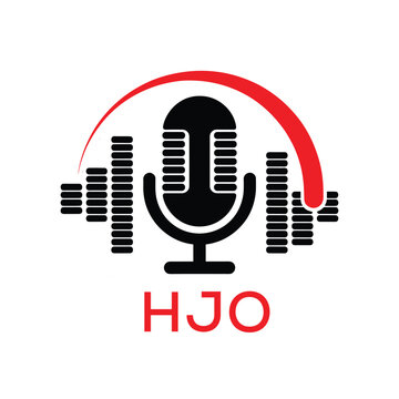 HJO Modern Company logo. HJO Microphone logo design for entrepreneur and business. HJO Music Audio Branding best icon.
