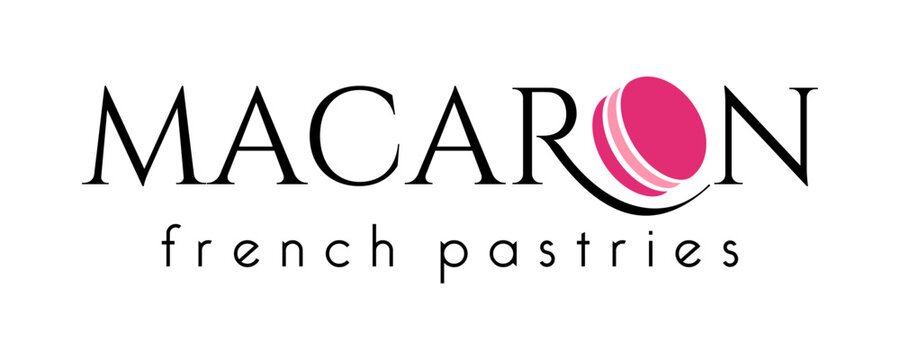 Macaron logo vector illustration template. Simple letter design