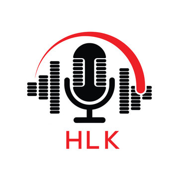 HLK Modern Company logo. HLK Microphone logo design for entrepreneur and business. HLK Music Audio Branding best icon.
