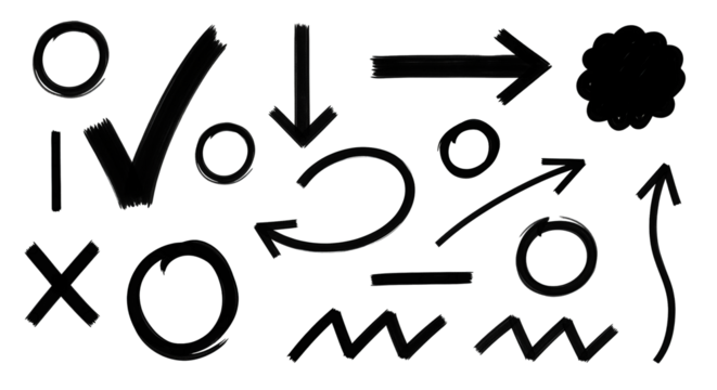Handdrawn Arrows Shapes Symbols