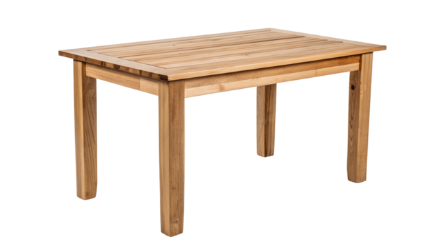 Elegant wooden rectangular dining table for modern interior and kitchen design minimalist style