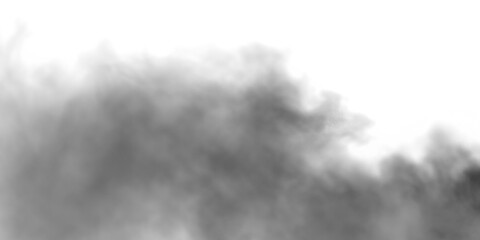 Fototapeta premium Dark smoke texture PNG with transparent background. Realistic rising fog cloud creates moody atmosphere for overlay, design, or photo editing. Perfect dark mist effect.
