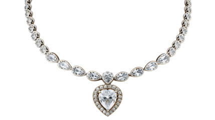 Luxurious diamond necklace with elegant pear-shaped gemstones and exquisite craftsmanship details