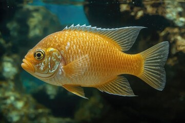 Fototapeta premium Aquarium with colorful cichlid species