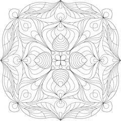 Fantastic mandala pattern vector illustration for adults.