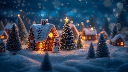 Cozy Christmas Eve in a Snow-Covered Village
