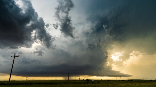 Incredible storm clouds spin across the sky bringing severe weather 