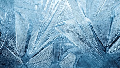 frosted ice crystal texture with shimmering blue abstract lines creating winter patterns for wallpaper or banner background