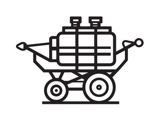Modern Fertilizer Applicator Illustration with Sleek Vector Line Design