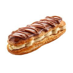Delight in a decadent cream - filled pastry topped with rich chocolate The perfect sweet treat to brighten your day Indulge in this delicious eclair !